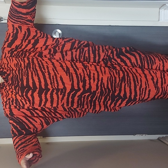 Vintage tiger print cocoon dress caftan - Picture 3 of 4